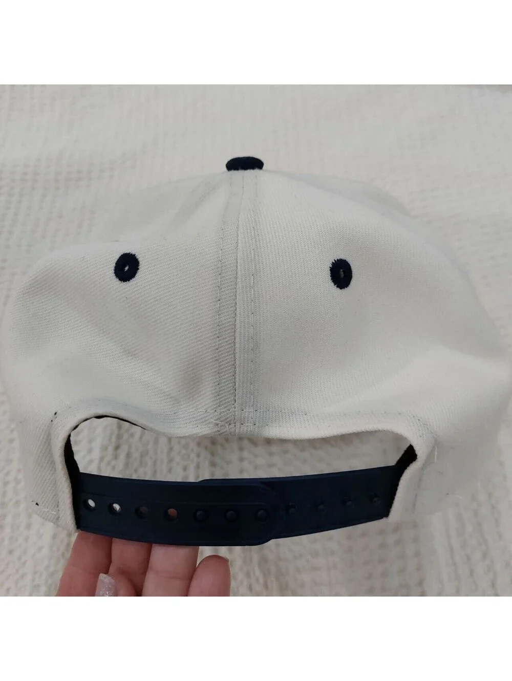 Rings & Crowns Hat Cap Snap Back White Blue USA United States Logo Mens